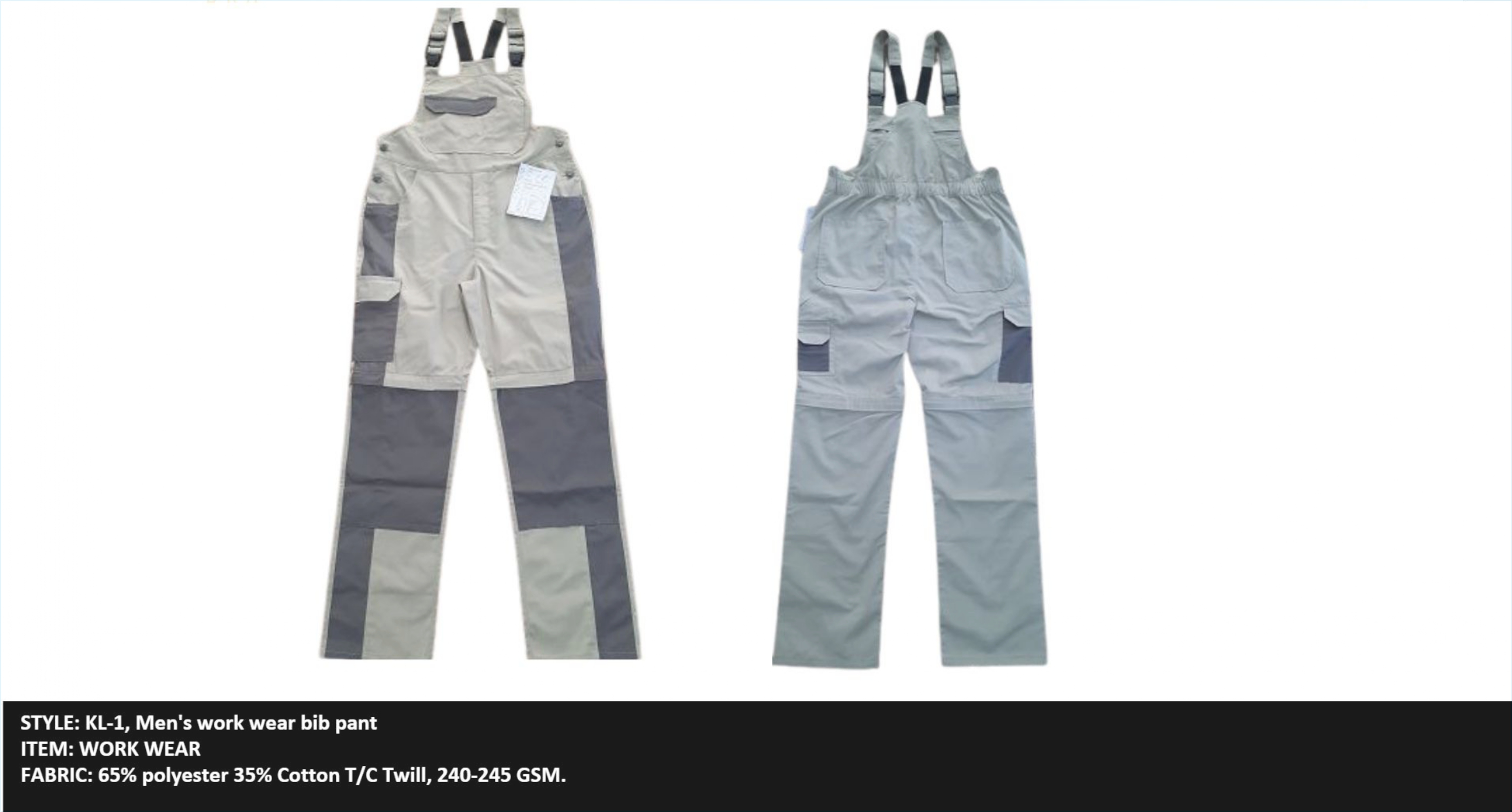 Men's work wear bib pant 